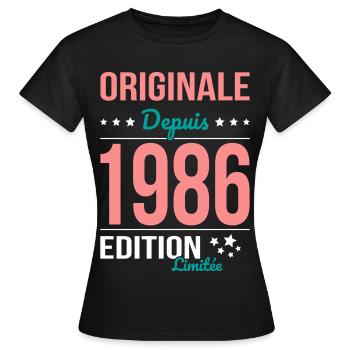 Original seit 1986 – 40-jähriges Jubiläum - Frauen T-Shirt - Schwarz - Vorne - AI Model Female 172 dark (172cm)