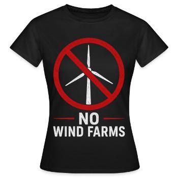 Pas de parcs éoliens - Non aux éoliennes - T-shirt Femme - noir - Devant - AI Model Female 172 dark (172cm)