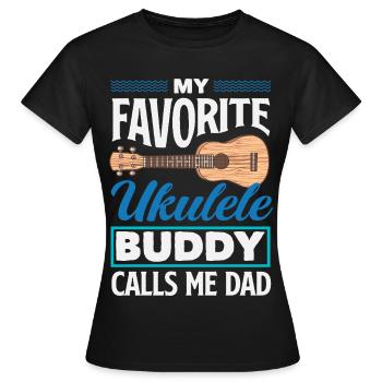 Funny Ukulele Designs and Sayings - Women's T-Shirt - black - Front - AI Model Female 172 dark (172cm)