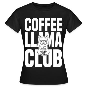 Coffee Llama Club – Café glacé - T-shirt Femme - noir - Devant - AI Model Female 172 dark (172cm)