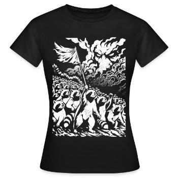 Protestation des ratons laveurs : design artistique urbain vintage - T-shirt Femme - noir - Devant - AI Model Female 172 dark (172cm)