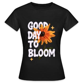 Good day to bloom flower - Women's T-Shirt - black - Front - AI Model Female 172 dark (172cm)