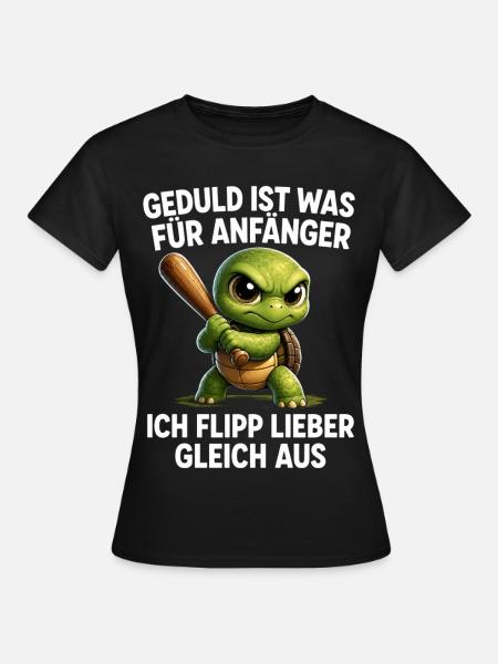 Aggressiv Schildkröte mit Baseballschläger - Frauen T-Shirt - Schwarz