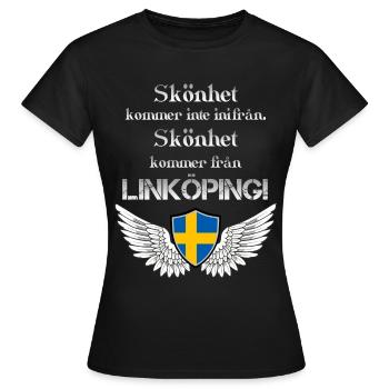 LINKÖPING - T-shirt dam - svart - Fram - AI Model Female 172 dark (172cm)