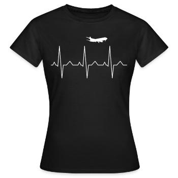Airplane Airplane Gift - Women's T-Shirt - black - Front - AI Model Female 172 dark (172cm)