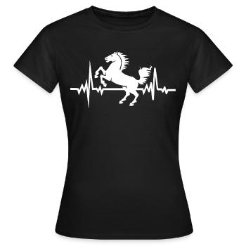 Battement de Coeur du Cheval Équitation - T-shirt Femme - noir - Devant - AI Model Female 172 dark (172cm)