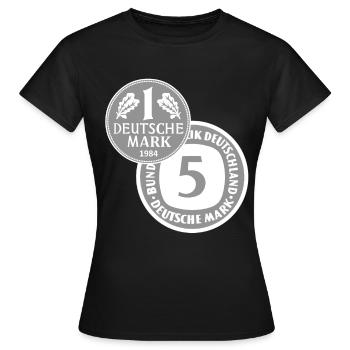 Die Deutsche Mark ist die beste Währung D-Mark - Frauen T-Shirt - Schwarz - Vorne - AI Model Female 172 dark (172cm)