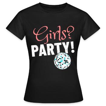Party Girls Shirt für Feiern, Tanzen und Ausgehen - Frauen T-Shirt - Schwarz - Vorne - AI Model Female 172 dark (172cm)