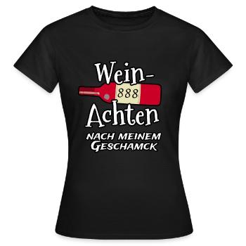 Lustiger Spruch zu Weihnachten mit Wein - Frauen T-Shirt - Schwarz - Vorne - AI Model Female 172 dark (172cm)