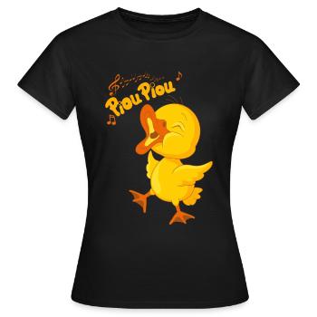 piou piou poussin canard - T-shirt Femme - noir - Devant - AI Model Female 172 dark (172cm)