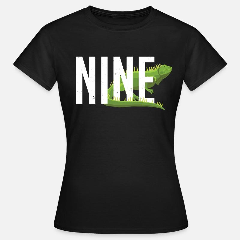 Geburtstag 9. Bartagame Echse Terrarium Geschenk - Frauen T-Shirt - Schwarz
