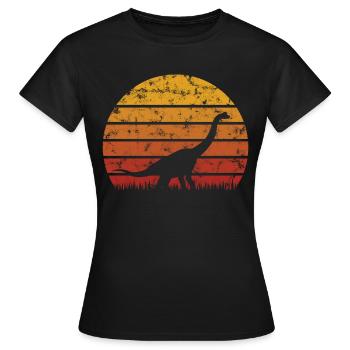 Cadeau de dinosaure vintage Brachiosaurus dinosaure - T-shirt Femme - noir - Devant - AI Model Female 172 dark (172cm)