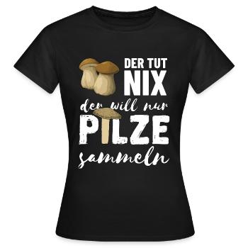 Pilzsammler - Frauen T-Shirt - Schwarz - Vorne - AI Model Female 172 dark (172cm)