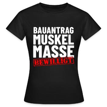 Training auf Masse Muskelaufbau - Frauen T-Shirt - Schwarz - Vorne - AI Model Female 172 dark (172cm)