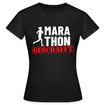 Marathon Marathonläuferin Marathonlauf - Frauen T-Shirt - Schwarz - Vorne - AI Model Female 172 dark (172cm)