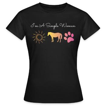 Femme cheval chien soleil chevaux été plaisir cadeau - T-shirt Femme - noir - Devant - AI Model Female 172 dark (172cm)