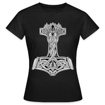 Mjolnir Thors Hammer Vikings Walhalla Vikinger - T-shirt Femme - noir - Devant - AI Model Female 172 dark (172cm)