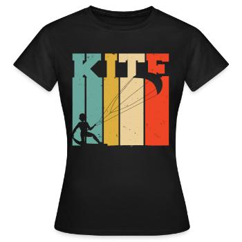 Kite kiting kitesurfing board kiter surfing gift - Women's T-Shirt - black - Front - AI Model Female 172 dark (172cm)