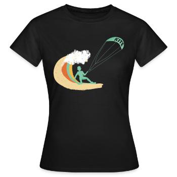 Kite kiting kitesurfing board kiter surfing gift - Women's T-Shirt - black - Front - AI Model Female 172 dark (172cm)