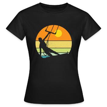 Kite kiting kitesurfing board kiter surfer gift - Women's T-Shirt - black - Front - AI Model Female 172 dark (172cm)