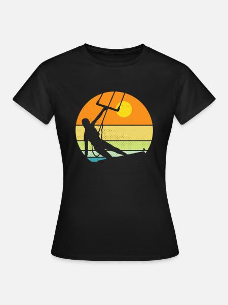 Kite kiting kitesurfing board kiter surfer gift - Women's T-Shirt - black