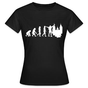 Santiago Pilger Evolution - Frauen T-Shirt - Schwarz - Vorne - AI Model Female 172 dark (172cm)