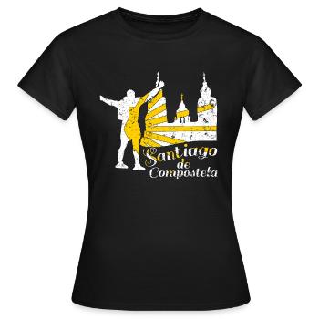 Santiago de Compostela Camino de Santiago Pilgrim Camino - Women's T-Shirt - black - Front - AI Model Female 172 dark (172cm)