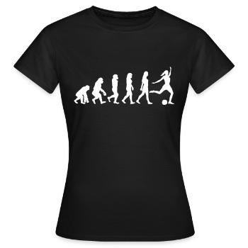 Football féminin Evolution Femmes Filles Footballeur - T-shirt Femme - noir - Devant - AI Model Female 172 dark (172cm)