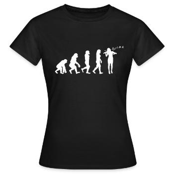 Violinist evolution music violin fiddle violinist - Women's T-Shirt - black - Front - AI Model Female 172 dark (172cm)