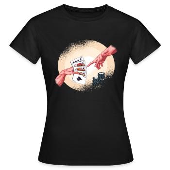 Poker Texas HoldEm Blessed Cartes à Jouer Poker - T-shirt Femme - noir - Devant - AI Model Female 172 dark (172cm)