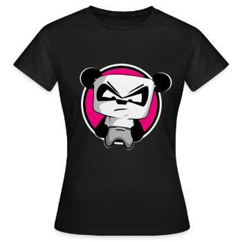 funny gaming panda PEW PEW gamer gambler - Women's T-Shirt - black - Front - AI Model Female 172 dark (172cm)