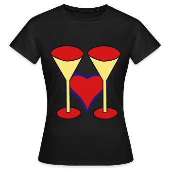 Gläser Erfolg Erfolgreich Gewinner Alkohol Sekt - Frauen T-Shirt - Schwarz - Vorne - AI Model Female 172 dark (172cm)