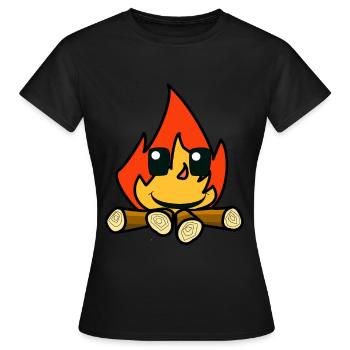 Feuer Lagerfeuer Gesicht Hitze Flamme Inferno - Frauen T-Shirt - Schwarz - Vorne - AI Model Female 172 dark (172cm)
