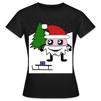 St. Nicholas Mountains Christmas Snow Alm Sleigh - Women's T-Shirt - black - Front - AI Model Female 172 dark (172cm)