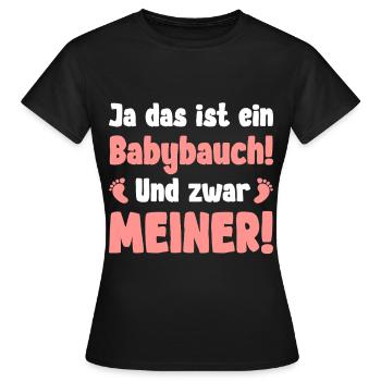 Babybauch - Frauen T-Shirt - Schwarz - Vorne - AI Model Female 172 dark (172cm)