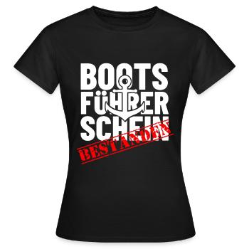 Bootsführerschein bestanden Shirt - Frauen T-Shirt - Schwarz - Vorne - AI Model Female 172 dark (172cm)