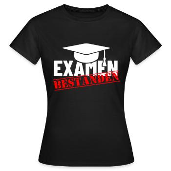 Examen bestanden - Geschenk zum Examen - Frauen T-Shirt - Schwarz - Vorne - AI Model Female 172 dark (172cm)