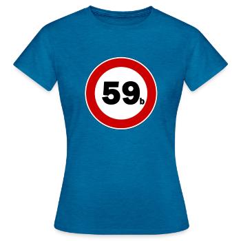 59b lusitges Geschenk zum 60. Geburtstag - Frauen T-Shirt - Antikblaues Saphir meliert - Vorne - AI Model Female 172 dark (172cm)