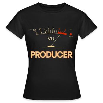 Producteur VU mètres Hi-Fi Stéréo Vintage Audiophile - T-shirt Femme - noir - Devant - AI Model Female 172 dark (172cm)