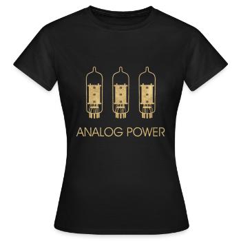 Tubes d'alimentation analogiques Audiophil High End Vintage - T-shirt Femme - noir - Devant - AI Model Female 172 dark (172cm)