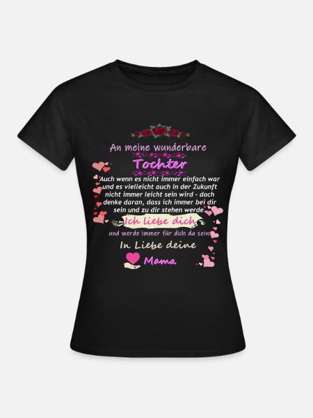 Wunderbarer Tochter Mutter Spruch - Frauen T-Shirt - Schwarz