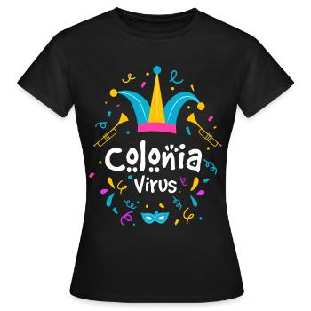 Colonia Virus Köln Karneval Geschenk - Frauen T-Shirt - Schwarz - Vorne - AI Model Female 172 dark (172cm)