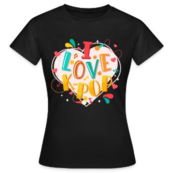I Love K-Pop Music Kpop Koreanische Pop Musik - Frauen T-Shirt - Schwarz - Vorne - AI Model Female 172 dark (172cm)
