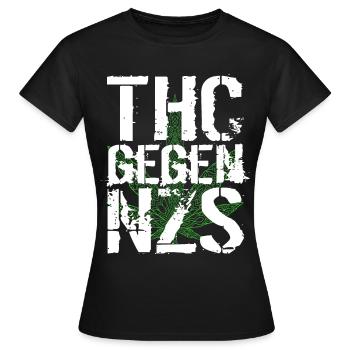 Links Antifaschist Linke Kiffer Geschenk - Frauen T-Shirt - Schwarz - Vorne - AI Model Female 172 dark (172cm)