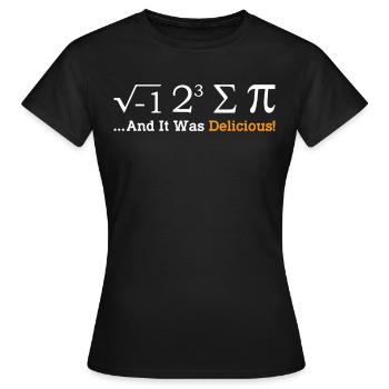 I Ate Some Pie And It Was Delicious Math - Frauen T-Shirt - Schwarz - Vorne - AI Model Female 172 dark (172cm)