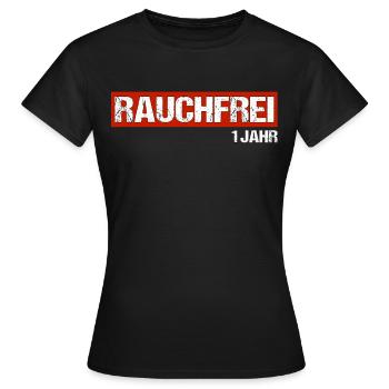 rauchfrei Nichtraucher 1 Jahr Geschenk - Frauen T-Shirt - Schwarz - Vorne - AI Model Female 172 dark (172cm)