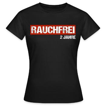 rauchfrei Nichtraucher 2 Jahre Geschenk - Frauen T-Shirt - Schwarz - Vorne - AI Model Female 172 dark (172cm)