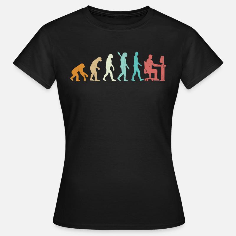 Evolution Programmer Coder Gamer Developer Geek - Frauen T-Shirt - Schwarz