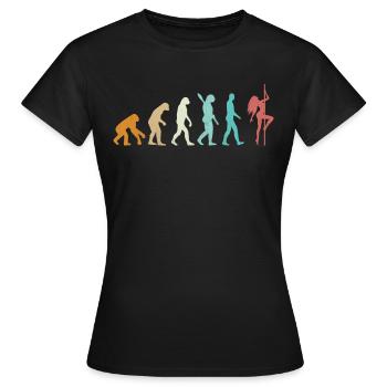 Évolution du nudisme naturiste - T-shirt Femme - noir - Devant - AI Model Female 172 dark (172cm)
