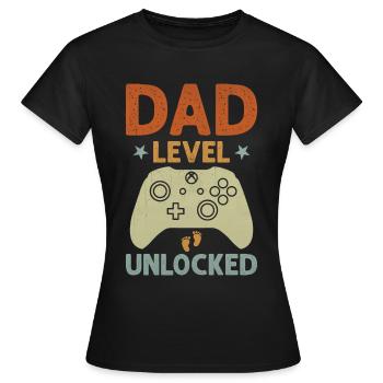 Annonce de grossesse déverrouillée au niveau papa - T-shirt Femme - noir - Devant - AI Model Female 172 dark (172cm)